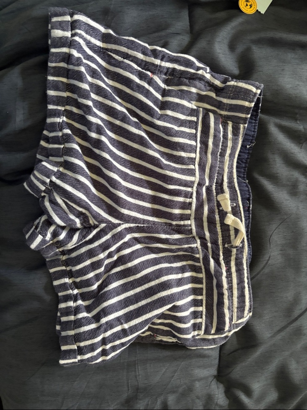 Kids Navy & White Striped Drawstring Shorts